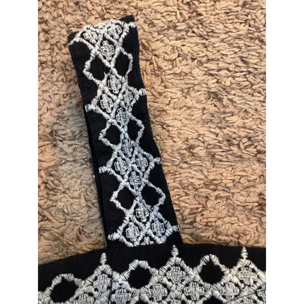 Universal Thread Black Embroidered Boho‎ Babydoll Tank Top XS - Image 2