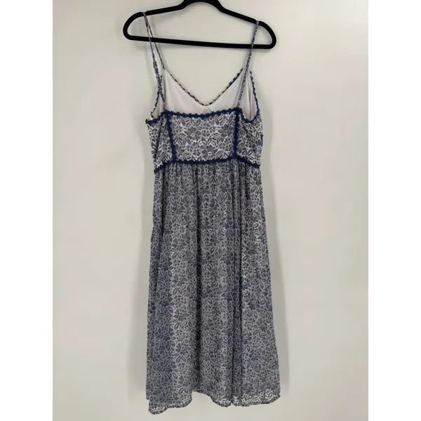 NSR Lace Midi Dress Womens Large Blue Floral Crochet Trim Coquette‎ Cottagecore - Image 9