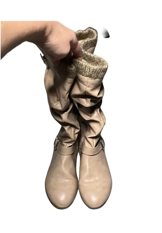 Tan Slouch Booties - Image 2