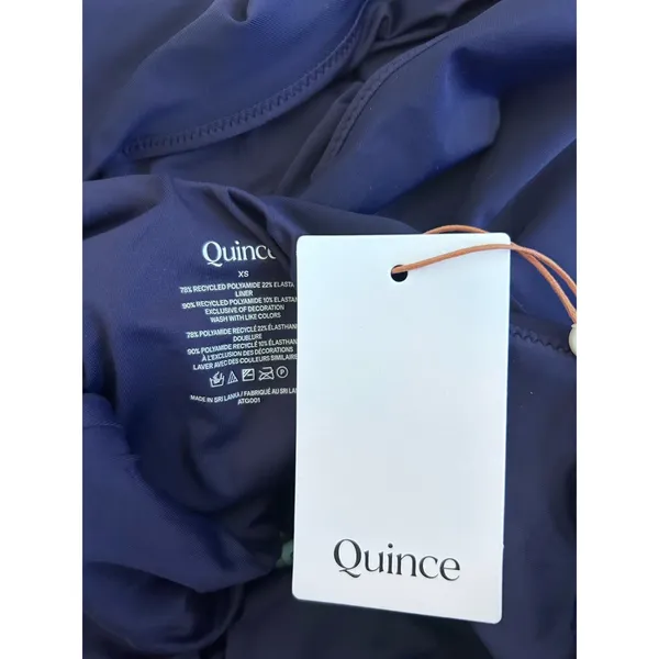 NWT Quince Navy Blue Italian Cut Out One-Piece Swimsuit XS - Image 5