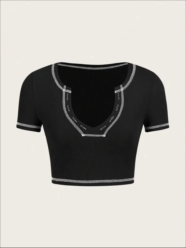 Crop Baby Tee Black Size XS - Image 2