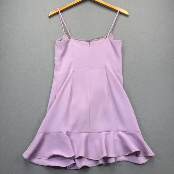 Lovers + Friends Lavender Purple‎ Ruffle Hem Mini Dress Small Square Neck Pastel - Image 9
