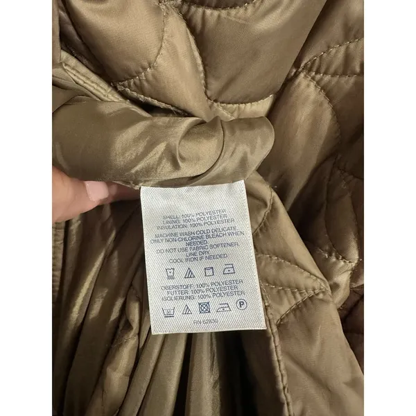 Lands End Women's olive green Quilted‎ Barn Jacket size XL - Image 4