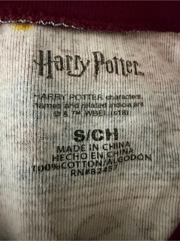 Harry Potter Patterned Long Sleeve Pajama Set - Blue & Burgundy - Image 4