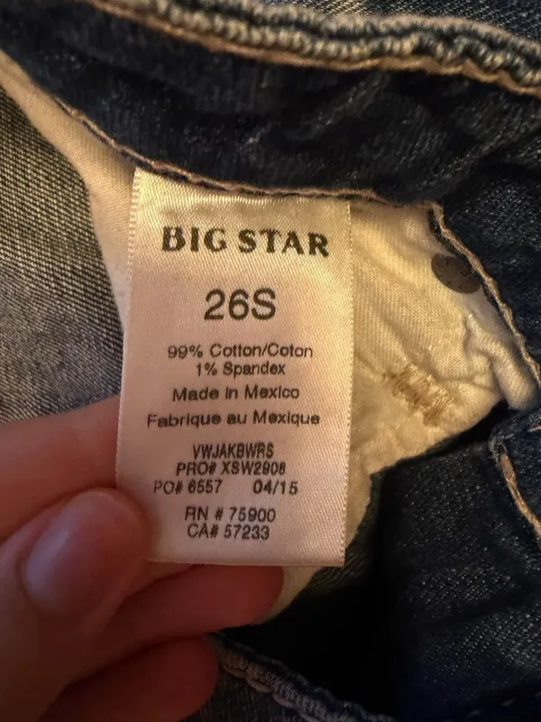 Big Star Jenae Skinny Distressed Denim Jeans Size 26S - Image 3