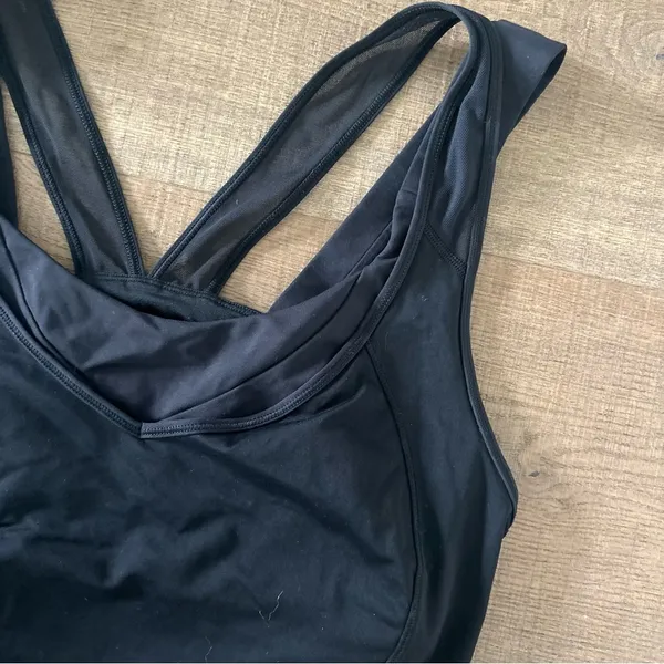 lululemon black sheer strap bra tank top - Image 3