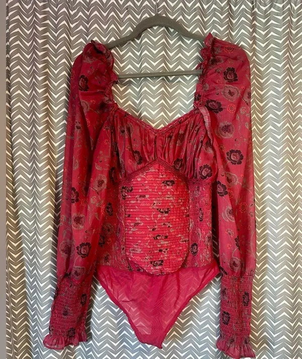 Free People | Brunch Date Bodysuit, Size M - Image 3