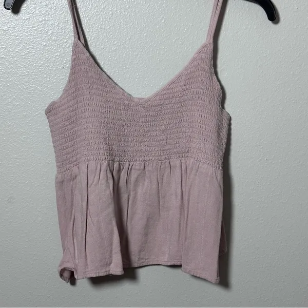 American‎ Eagle Women Tan/Beige Tank Top Peplum Size Small - Image 2