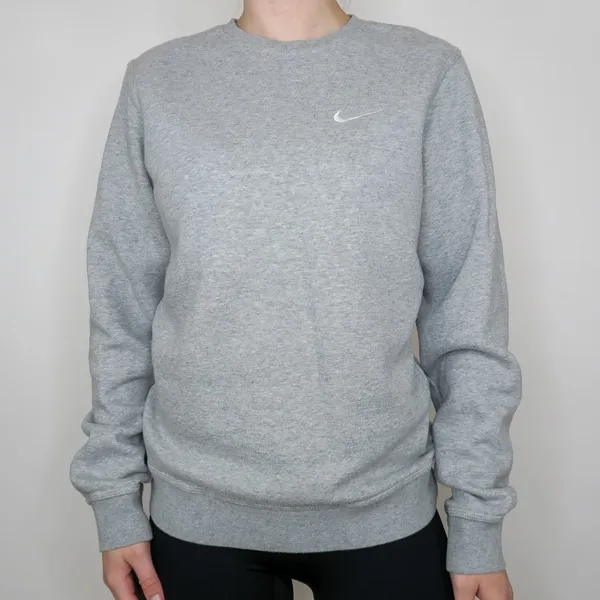 Vintage Y2K Nike Embroidered Swoosh Gray Sweatshirt - Image 2