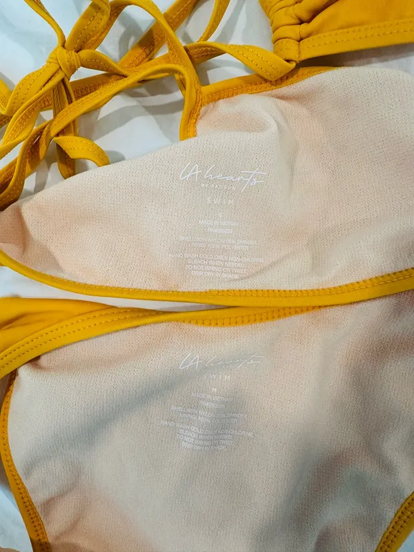 PacSun LA Hearts Bikini Set Yellow - Image 3