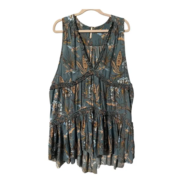 Free People Purple Haze Floral Long Tunic, Medium - Image 3