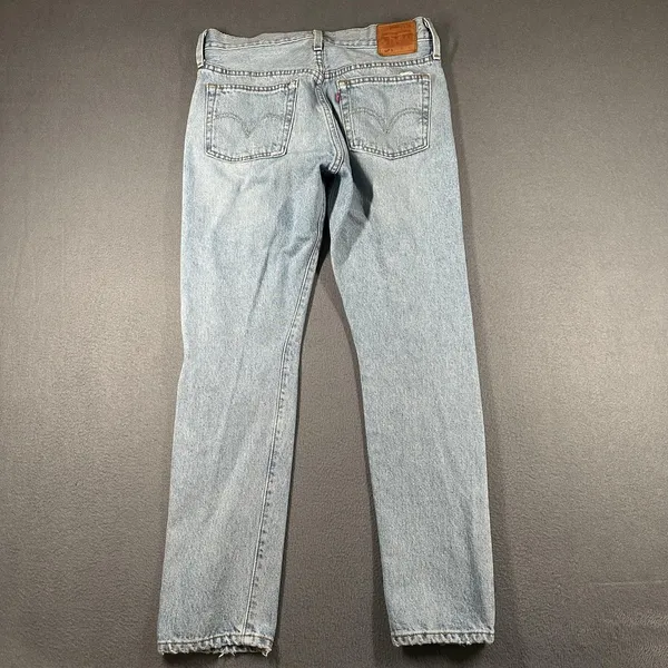 Levis 501 Skinny Jeans Womens 28 Premium Light Button Fly High Rise Distressed - Image 15
