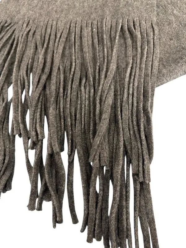 Lucky Brand Brushed Gray Fringe Scarf Soft & Stylish Long Unisex Warm 88" x 15" - Image 2
