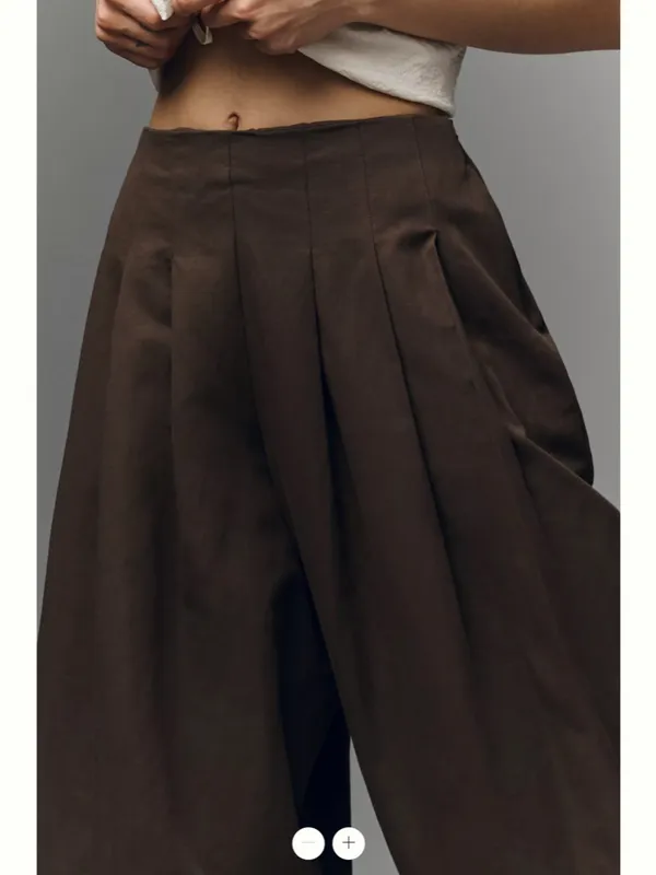 Anthropologie Maeve Pleated Barrel Trousers - Image 4