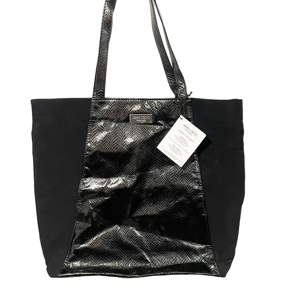 Jimmy Choo Parfumes Black Snakeskin Textured Shoulder Large Travel Tote Bag NEW‎ - Image 2