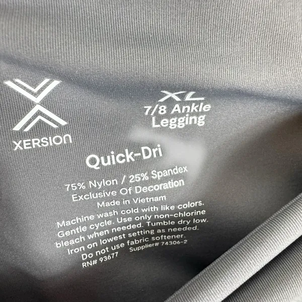 Xersion Gray‎ Nylon Quick-Dri Wide Waistband 7/8 Ankle Skinny Legging Size XL - Image 5