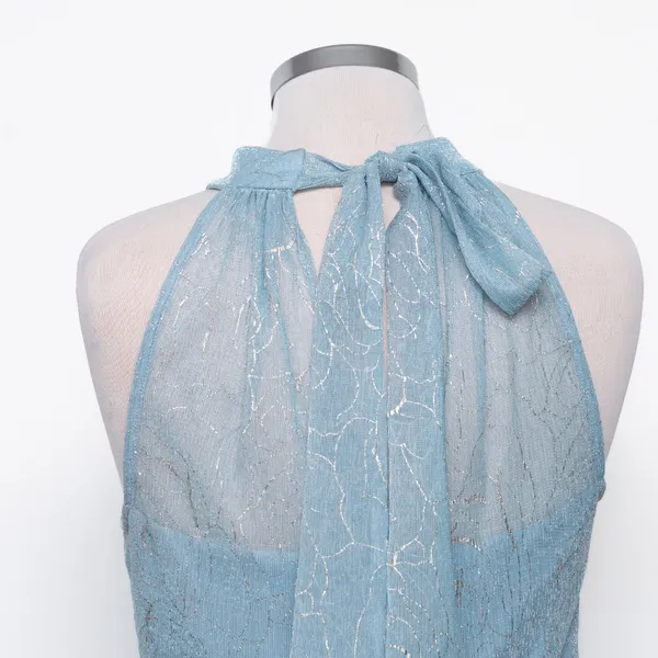 Adrianna Papell‎ | Floral Metallic Stencil Halter Gown - Image 13