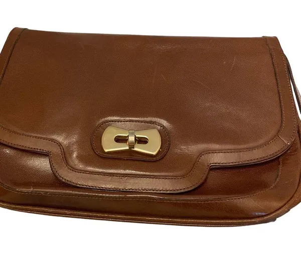 Crouch & Fitzgerald Brown Leather Adjustable Strap Crossbody Shoulder Bag ITALY - Image 7