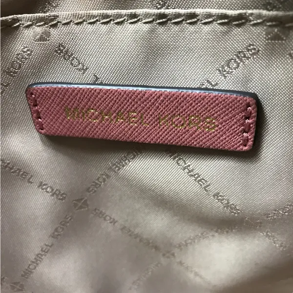 MICHAEL KORS Cindy Dome Satchel Saffiano Leather Bag Pink Classic Elegant Chic - Image 12