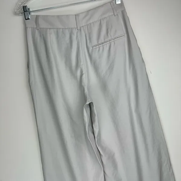 NWOT Zara High Rise Trouser Pants Sz Small Grey Wide Leg - Image 12