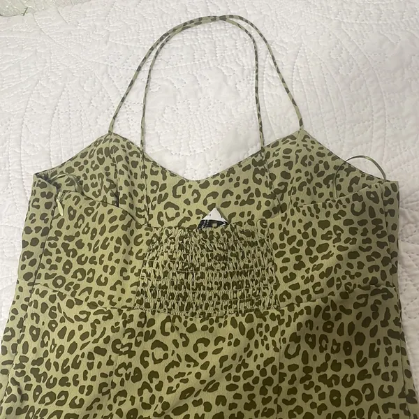 Zara Green Cheetah Print Dress - Image 4