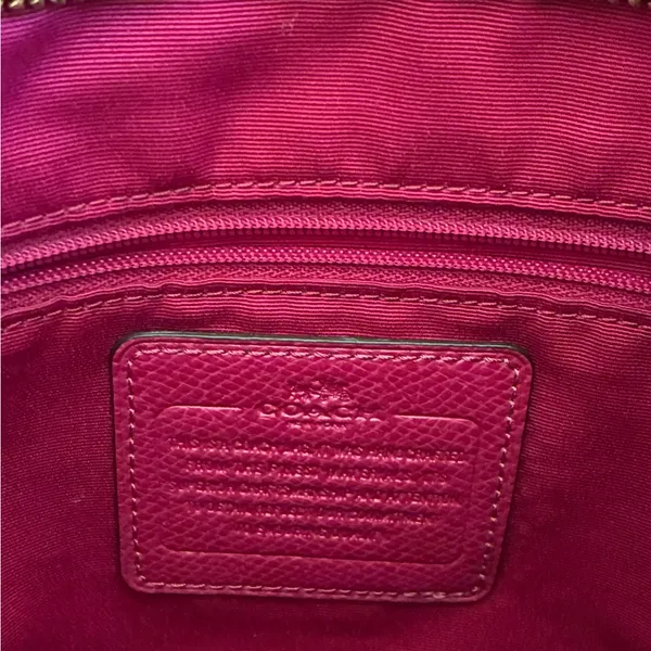 Coach File Crossbody Purse Signature Canvas Pink Gold Brown - Image 3