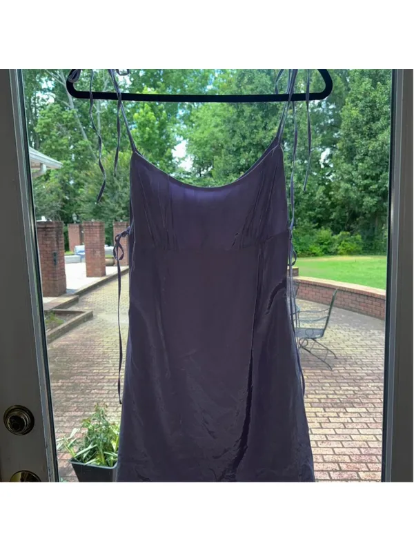 Lilac satin mini dress with adjustable straps #party #eveningwear #superdown #re - Image 6