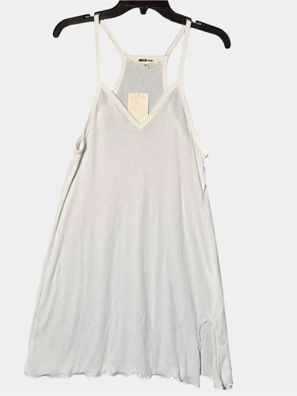 White V-Neck Double-Strap Women’s Swim Coverup Dress - Image 2