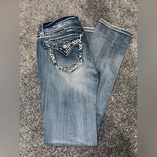 Miss me Blue Embellished Women Jeans size 27 - Image 2