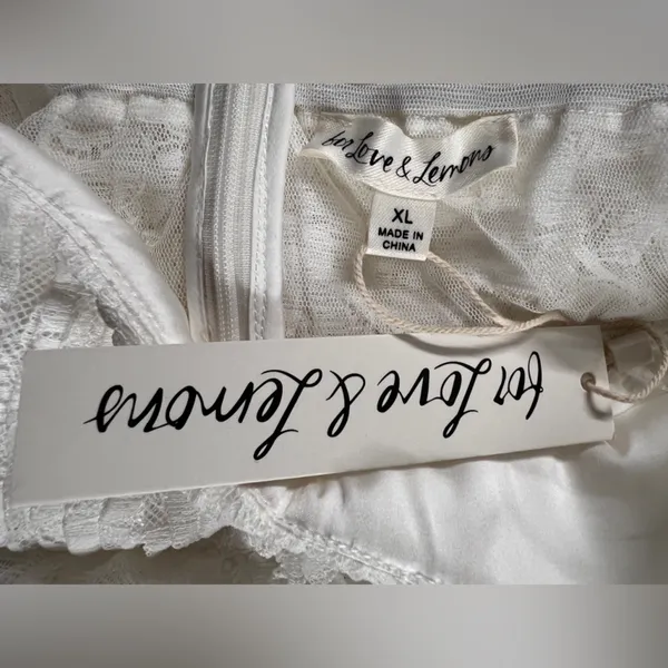 For Love & Lemons $260 Lorena Dress White Maxi Floral Bridal Lace Fairy Ethereal - Image 5