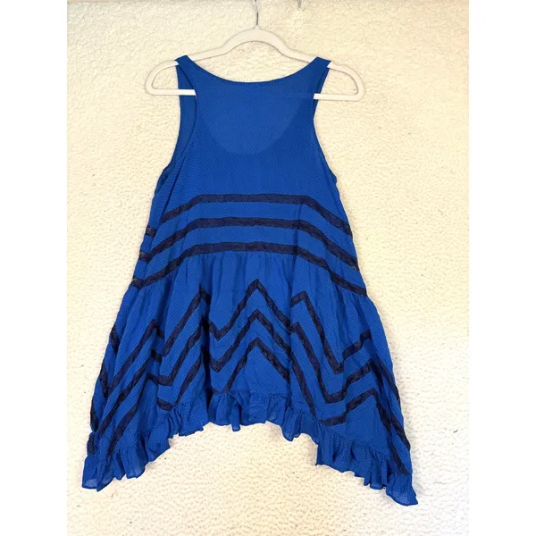 Intimately FREE‎ PEOPLE Voile Lace Blue Trapeze Slip Dress XS Ruffle Feminine - Image 2