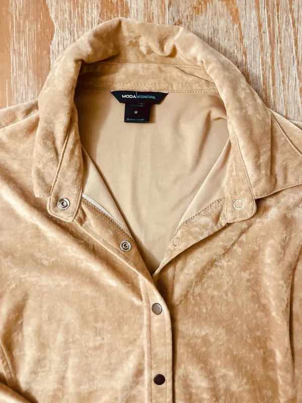 Victoria’s Secret MODA Faux Suede LS Shirt - Image 3