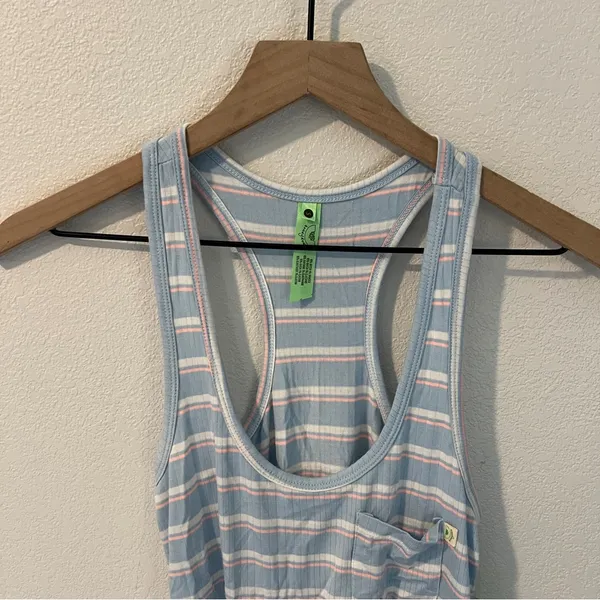 Honeydew‎ Intimates Super Soft Ribbed Light Blue Striped Scoop Neck Tank Top S - Image 3