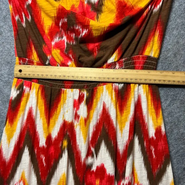 Lucky‎ Brand Maxi Dress Strapless Summer Chevron Floral Print Medium - Image 4