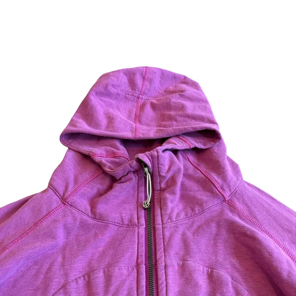 Lululemon On The Daily Zip Down Hoodie Sweater Hooded Ultra Violet Purple Sz 12 - Image 2