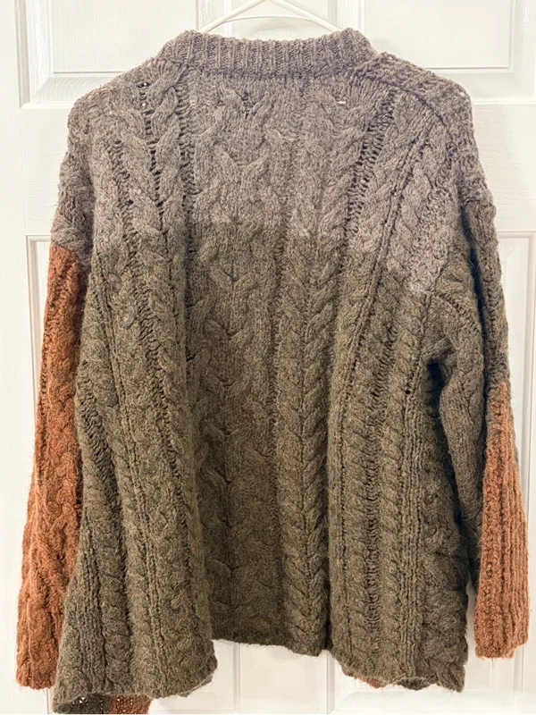 Anthropologie Cozy Colorblock Open-Front Women's Sweater Cardigan - Image 5