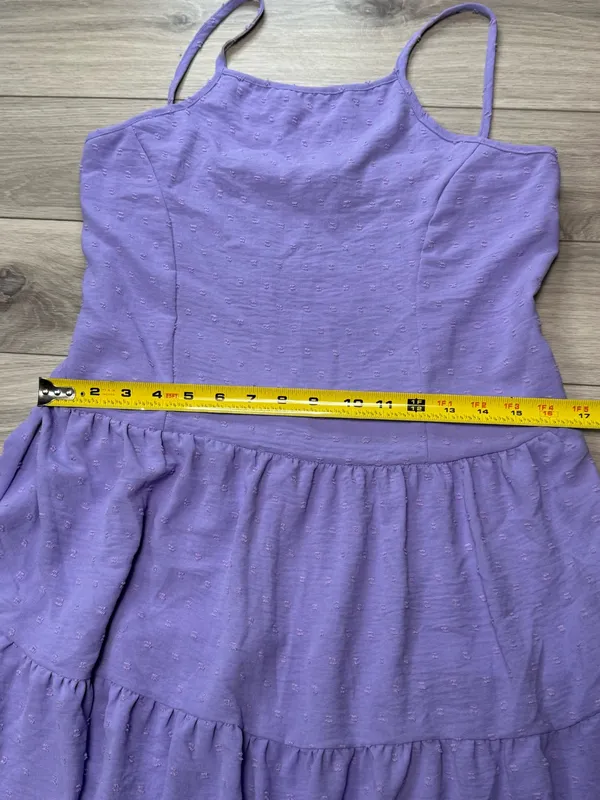 Senina, Lilac Tiered Linen blend Maxi Dress with Spaghetti Straps - Image 7