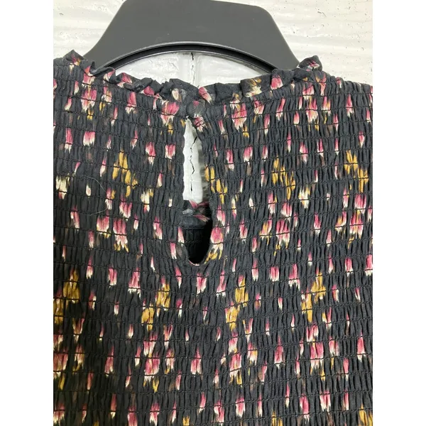Hill House Home Vivianne The Nap Dress long sleeve black pink women's size small - Image 10