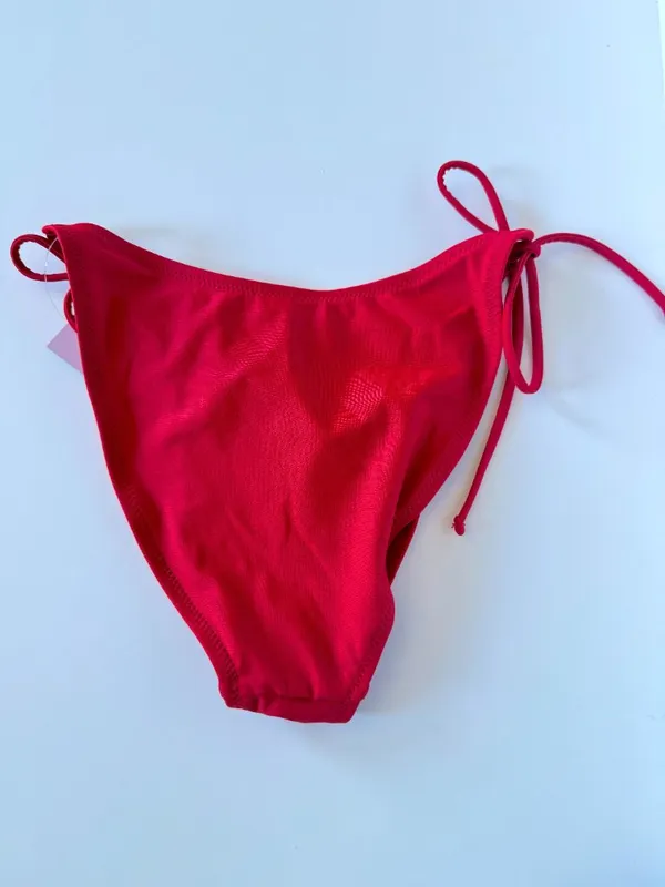 NWT Wild Fable Low Rise Extra High Leg Cheeky String Bikini Bottom Red XS 0-2 - Image 6