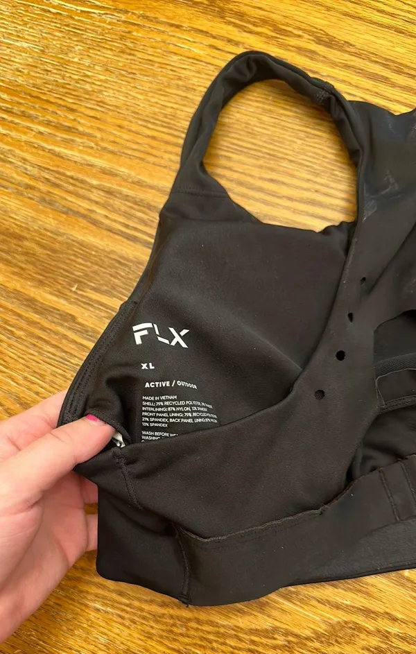 F L X Black Sports Bra - Image 3