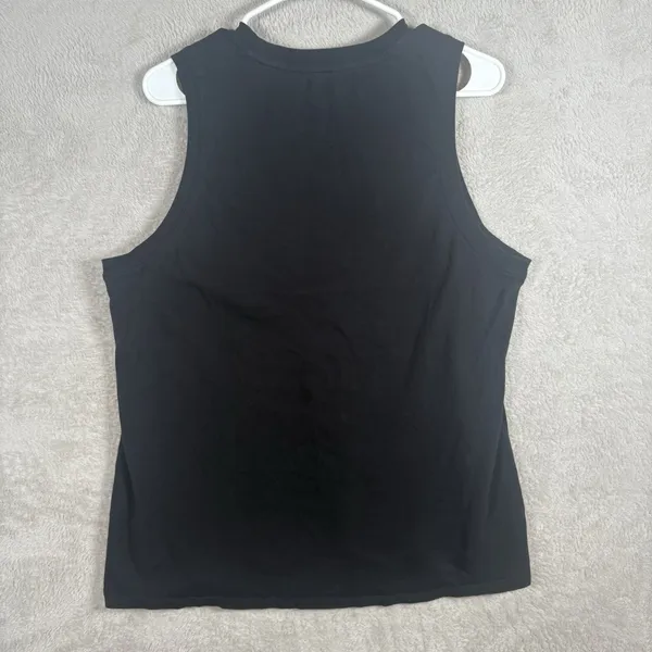 Fabletics Womens 100% Cotton Tank Top‎ Large Athletic Gym Muscle Black Graphic - Image 5