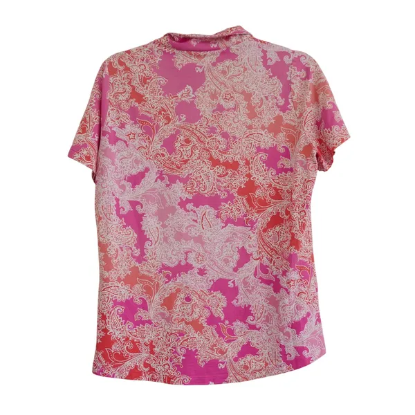 IBKUL Women's Size M Quarter Zip Sun Shirt Pink Paisley UPF 50 Activewear Sporty - Image 5