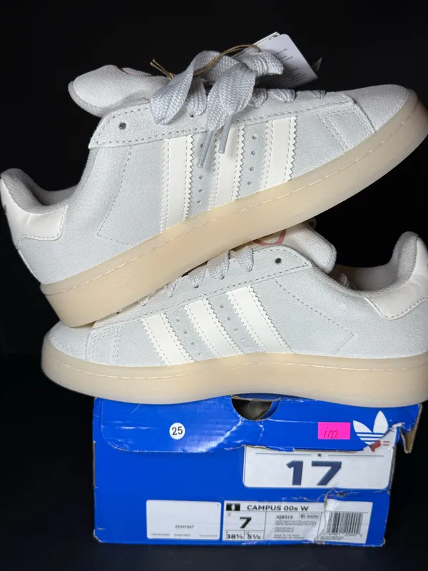 Adidas Campus Rare white on white size 7W - Image 2