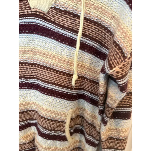 BKE Brown And White Stripe Hoodie Size‎ Medium - Image 4