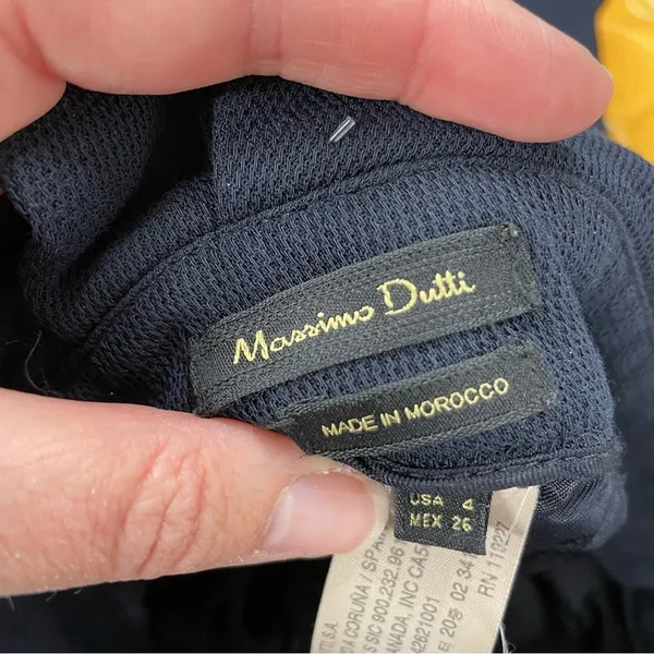 Massimo Dutti Navy Blue Knit Paperbag Waist Trouser Pants Womens 4 Casual - Image 8