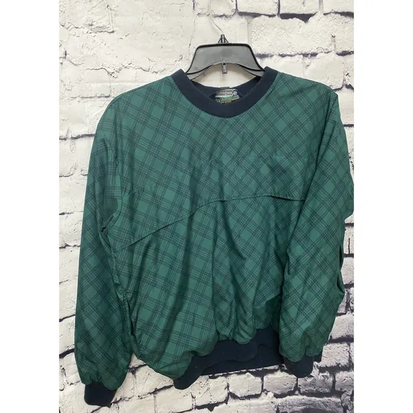Sunderland of Scotland Weatherbeater Golf Windshirt Green‎ Plaid Womens Large L - Image 3