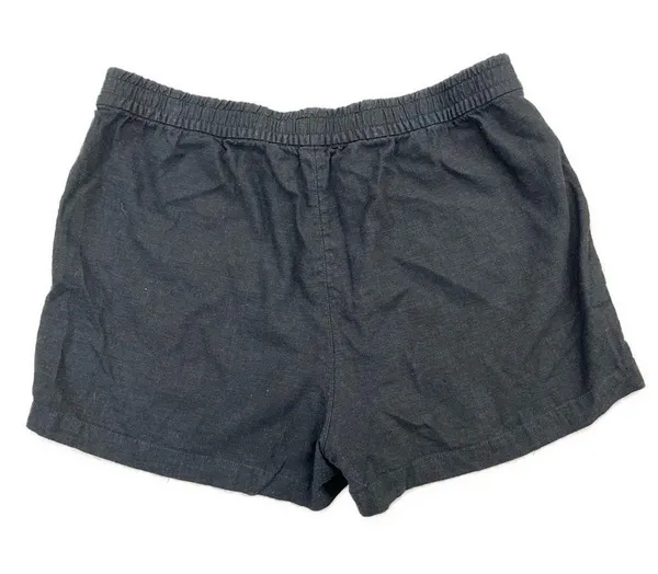 J Crew Linen & Viscose Blend Drawstring Shorts Size M Black - Image 4