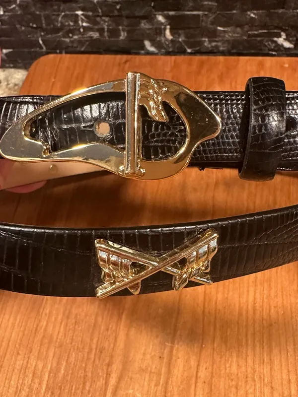 Women’s Golf Belt Sz Large LB Belt Company Lizard Italian Leather Black Sz L - Image 2