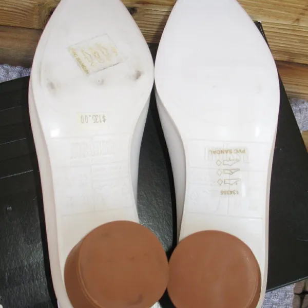 Melissa Womens 6 White Brown Mid Pump Shoes - Image 11