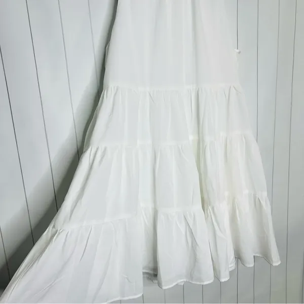 TCEC White Twirl Around Tier Mini Dress Halter Sleeveless Bridal Shower Spring S - Image 3